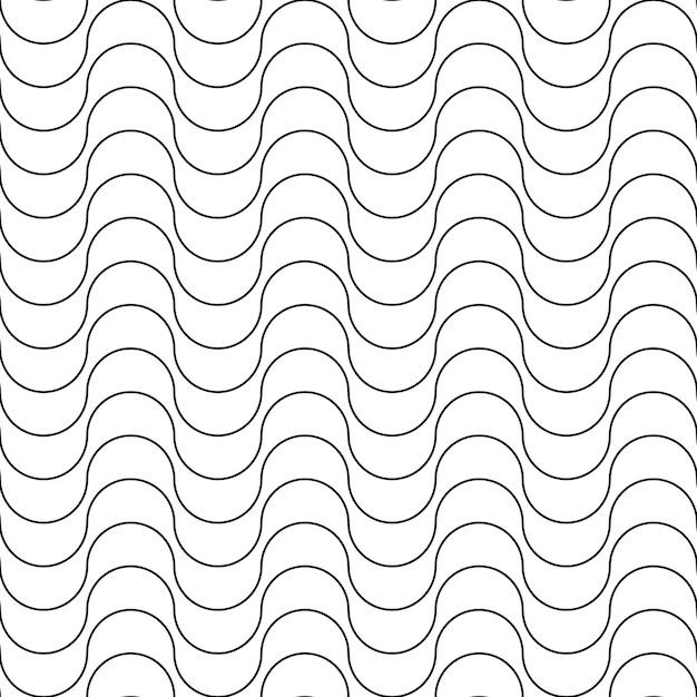 Design geométrico padrão sem costura de linhas onduladas horizontais