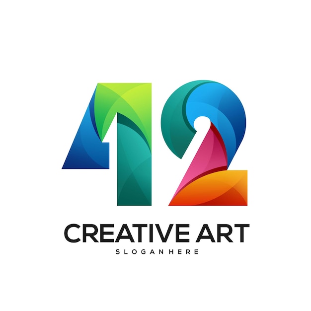 Design gradiente colorido de 42 logotipos