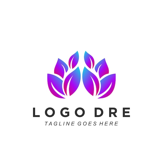 Design gradiente colorido do logotipo da flor
