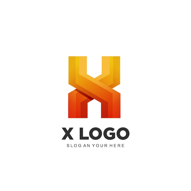 Design gradiente colorido do logotipo da letra x