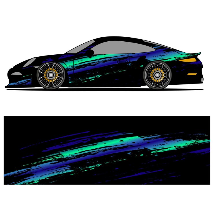 Vetor design gráfico abstrato de adesivo de vinil de corrida para publicidade de carros de corrida