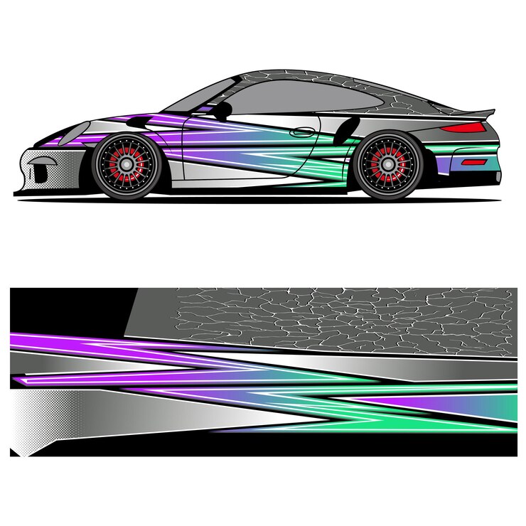 Vetor design gráfico abstrato de adesivo de vinil de corrida para publicidade de carros de corrida
