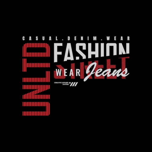 Design gráfico de camiseta e vestuário de jeans fasion