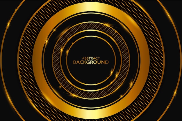 DESIGN GRÁFICO DE FUNDO DE FORMA CIRCULAR DE LUXO DOURADO