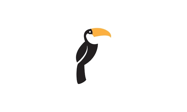Design gráfico de ilustração de ícone de vetor de símbolo de logotipo taucano de pássaro plano