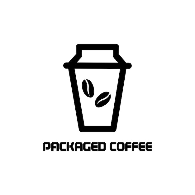 Design gráfico de ilustração de logotipo de café embalado