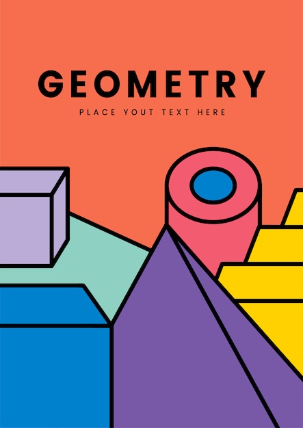 Design gráfico de maquete de geometria colorida