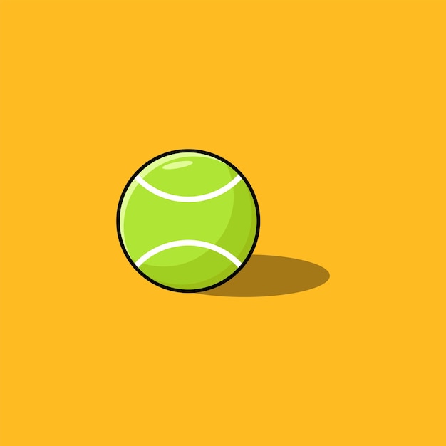 Vetor design gráfico vetorial de ilustração de uma bola de tênis adequado para jogos, esportes, conteúdo infantil, etc.