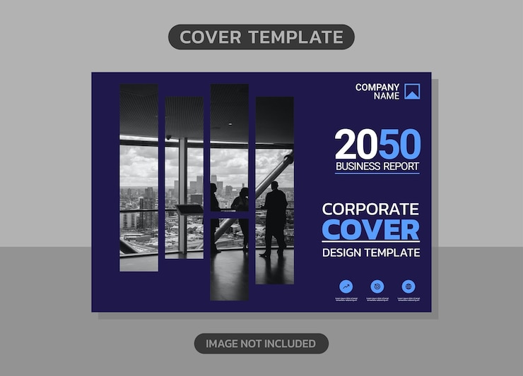 Vetor design horizontal de capa de livro corporativo