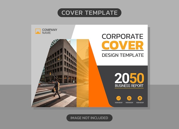 Design horizontal de capa de livro corporativo