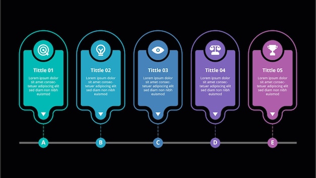 Design infográfico com ícones e opções ou etapas vetor de linha fina conceito de negócio infográfico