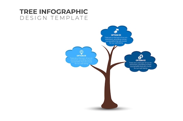 Design infográfico com ilustração vetorial de árvore abstrata
