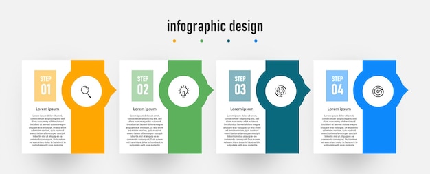 Design infográfico de passos profissionais com 4 passos vetor premium