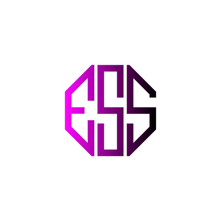 Design inicial criativo de logotipo de espaço negativo atemporal minimalista moderno da ESS