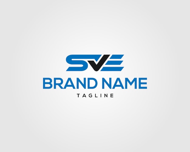 Design inicial de logotipo profissional de letras sve modelo vetorial moderno