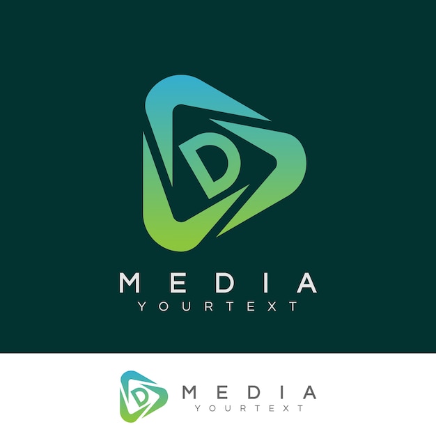 Design inicial do logotipo da letra d da mídia