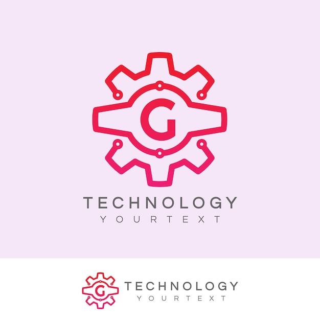 Design inicial do logotipo da letra g da tecnologia