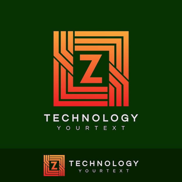 Design inicial do logotipo da letra z da tecnologia