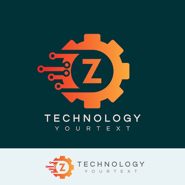 Design inicial do logotipo da letra z da tecnologia