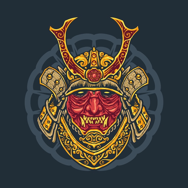 Design japonês do t-shirt do guerreiro de Oni