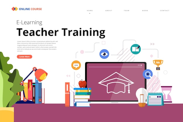 Design landing page website educação curso on-line ensinar treinamento