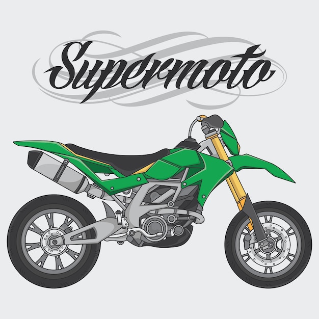 Vetor design logotipo supermoto cavaleiro montar uma moto supermoto