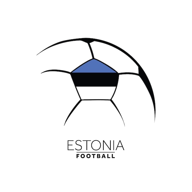 Design minimalista de futebol de futebol com bandeira da estônia