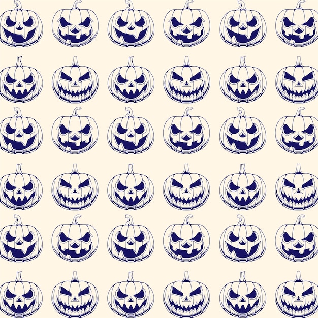 Design minimalista de padrão sem costura de abóbora de halloween