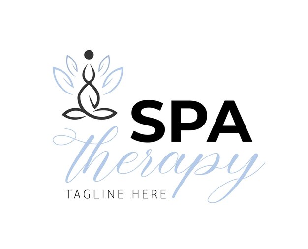 Vetor design minimalista do logotipo da terapia de spa