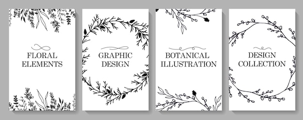 Design minimalista do modelo de cartão de convite de casamento floral estampa floral no estilo de preto
