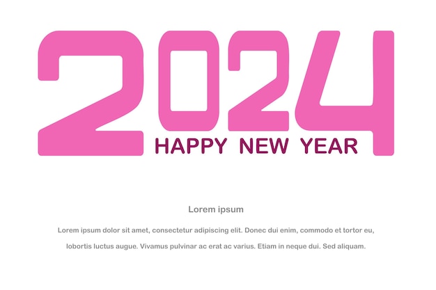 Design moderno 2024 2024 design de logotipo de número feliz ano novo 2024 isolado em modelo de design de cor doce