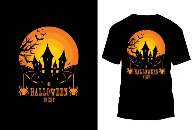 Vetor design moderno de camiseta de halloween