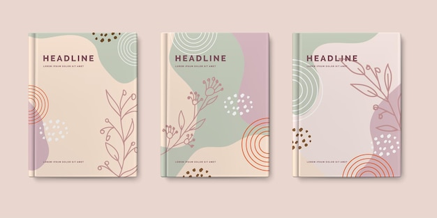 Design moderno de capa de livro de natureza de modelo mínimo