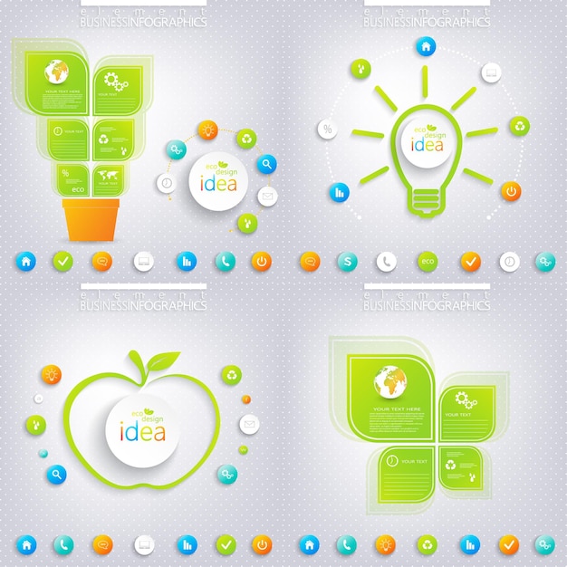 Design moderno de infográfico verde