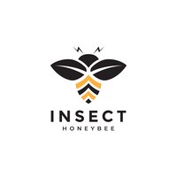 Design moderno de logotipo de abelha voadora