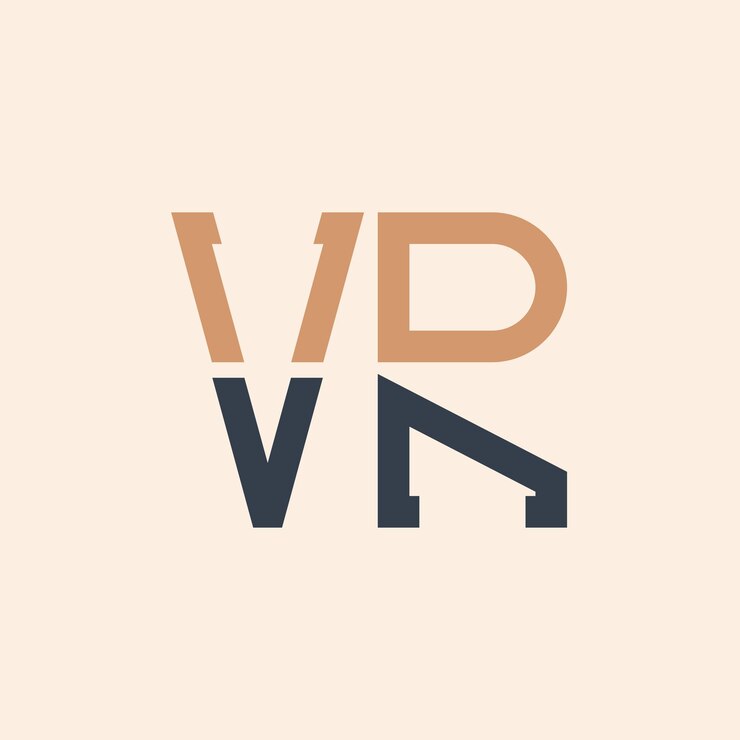 Vetor design moderno de logotipo de letra vr design criativo e versátil de logotipo vr adequado para todas as empresas