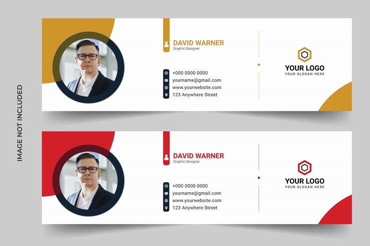 design moderno de modelo de assinatura de e-mail e rodapé pessoal de e-mail