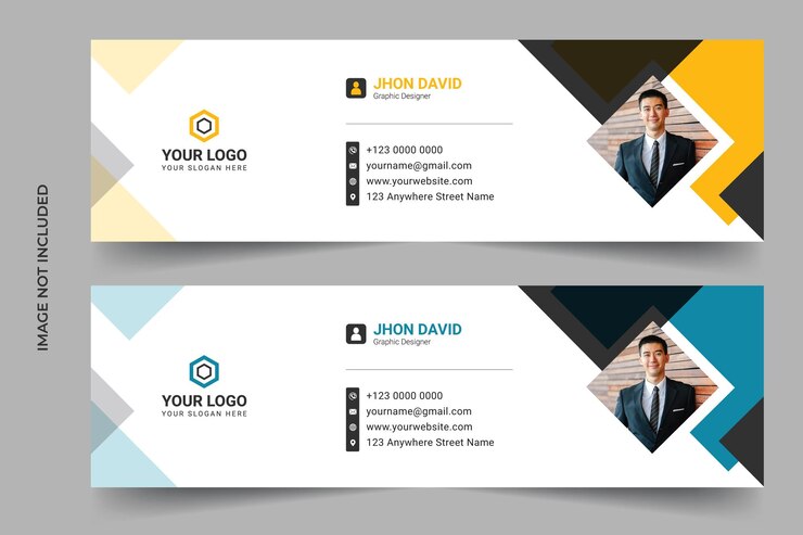 design moderno de modelo de assinatura de e-mail e rodapé pessoal de e-mail