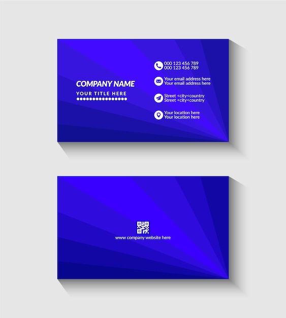 Design moderno de modelo de cartão de visita azul escuro