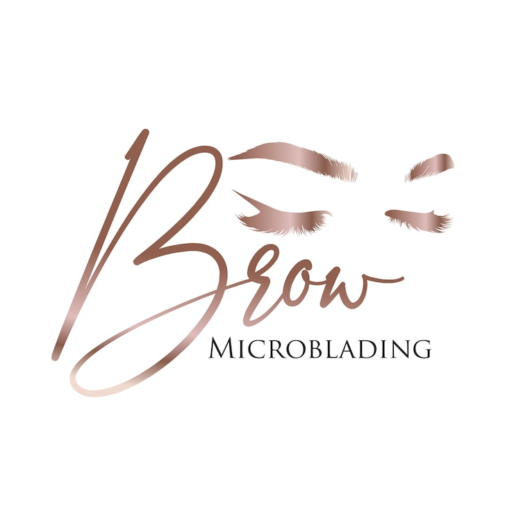 Vetor design moderno do logotipo brow microblading