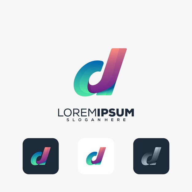 design moderno do logotipo da letra d