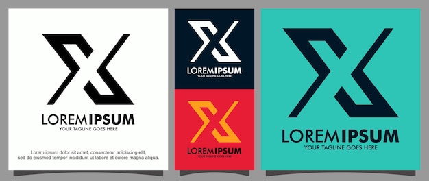 Design moderno do logotipo da letra x