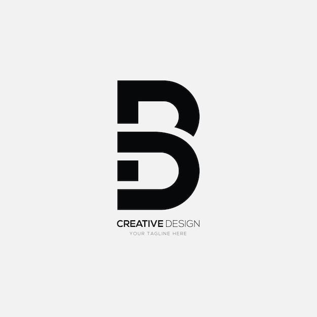 Design moderno do logotipo do monograma da letra b