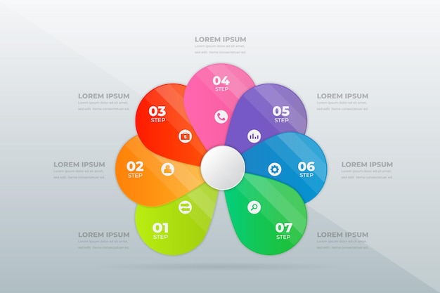 Design moderno infográfico de etapas profissionais