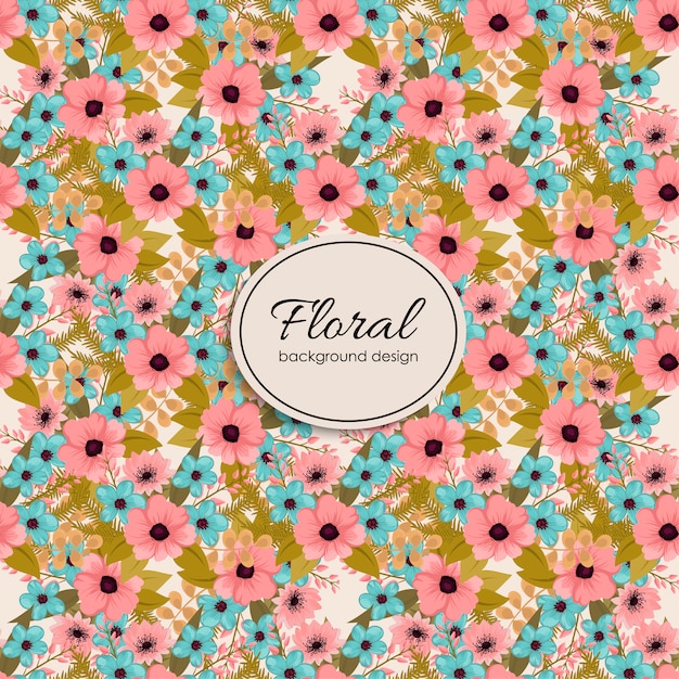 Vetor design padrão floral com bagas