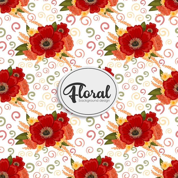 Vetor design padrão floral