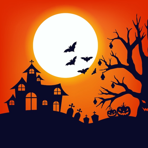 Design para o dia de halloween e cartão ou plano de fundo