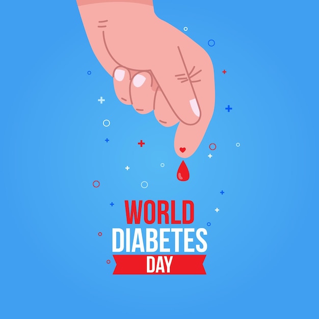 Vetor design plano da ilustração do dia mundial da diabetes