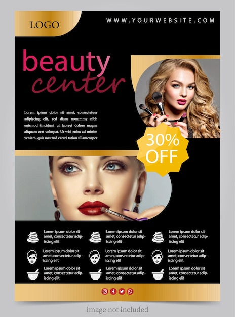 design plano de banner de cartaz de centro de beleza