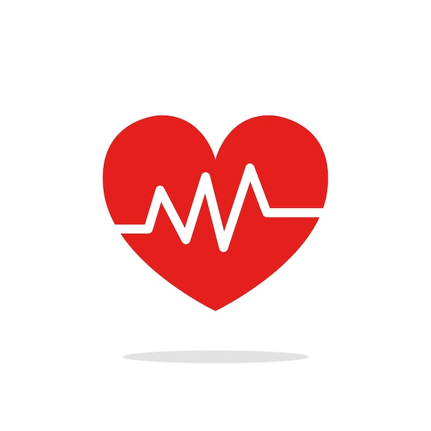 Design plano de batimento cardíaco e pulso para aplicações médicas e dia dos namorados